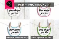 Baby Bib on Clothesline Photoshop PSD & PNG Product Mockup Product Image 1