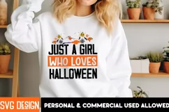 Just a Girl Who Loves Halloween SVG Cut File,Halloween SVG Product Image 2