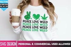 Peace Love Weed SVG | Cannabis SVG ,Weed SVG Cut Files Product Image 2