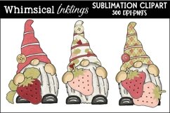 Strawberry Field Gnomes Sublimation Clipart Product Image 1