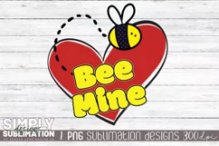 Bee Mine Kids Sublimation Valentines Png T-shirt Design Product Image 1