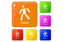 Disaster icons set vector color Product Image 1