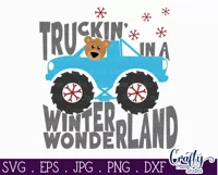 Monster Truck | Snow Bear Winter Kids Christmas Svg Product Image 2