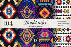 Bright Aztec Tribal Digital paper, Tribal Ethnic pattern Product Image 1