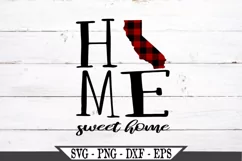 California State Home Sweet Home Buffalo Plaid SVG Design Product Image 2