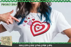 Bull's Eye Heart SVG | Hearts SVG | Valentine design SVG Product Image 1