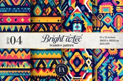 Bright Aztec Tribal Digital paper, Tribal Ethnic pattern Product Image 1