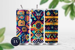 Bright Aztec Tribal Digital paper, Tribal Ethnic pattern Product Image 2
