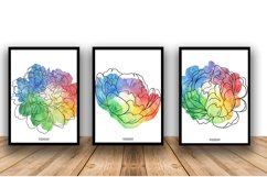 Set of Three Floral Digital Print Frame not included Product Image 1