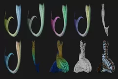 50 MERMAID TAIL TRANSPARENT PNG FILES, PHOTOSHOP OVERLAYS Product Image 9
