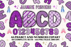 Jasmine Princess Alphabet png, jasmine letters doodle Product Image 1