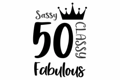 50th Birthday SVG, 50 and fabulous svg, 50 years old svg Product Image 2