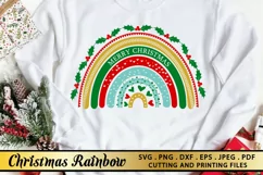 Christmas SVG PNG EPS DXF Merry Christmas Rainbow SVG Product Image 1