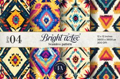 Bright Aztec Tribal Digital paper, Tribal Ethnic pattern Product Image 1