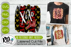 XOXO Yall Brush stroke Cut File - A Layered Cricut SVG Product Image 1
