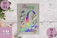 3D 10th Birthday card | Paper cutting | birthday card SVG Product Image 1