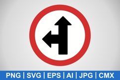 Vector Go straight or left Icon Product Image 1