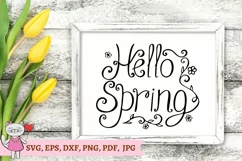 Hello Spring SVG, Farmhouse Round Sign SVG , Welcome SVG Product Image 1