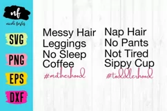 Messy Hair Mommy & Me SVG Cut File Product Image 1