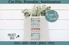 Coffee SVG, JPEG, DXF, SUBLIMATION, EPS, Craft and Cut File Product Image 3