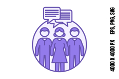 Colored Group Opinion Icon Product Image 1