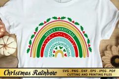 Christmas SVG PNG EPS DXF Merry Christmas Rainbow SVG Product Image 7