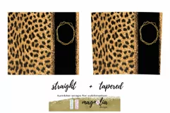 leopard Glitter tumbler wrap. Skinny Tumbler design PNG Product Image 1