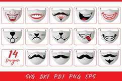 Funny Face Mask SVG Bundle, 14 Funny Designs for Mask - Free Design of The Week Product Image 1