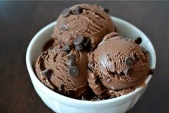 Decadent chocolate chip ice cream in bowl Product Image 1