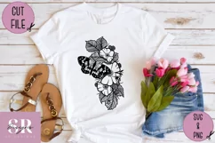 Floral Butterfly t-shirt design| Vinyl butterfly SVG Product Image 5