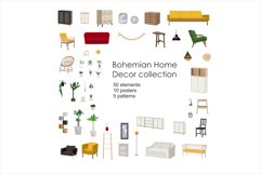 Bohemian Home Decor collection. Boho furniture clipart. Product Image 3