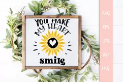You Make My Heart Smile Quote SVG, Sunflower SVG Product Image 3