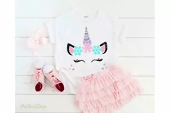 Snowflake Unicorn SVG, Kids Christmas SVG Product Image 2