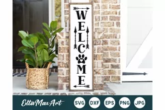 Welcome Porch Sign SVG, Vertical Sign Svg, Front Porch Product Image 1