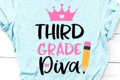 Third Grade Diva Svg, Girl 3rd Grade Svg, Back to School Svg Product Image 1