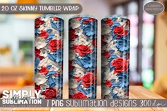 3D Seamless Sublimation Skinny Tumbler Wrap| 20oz | Png Product Image 3
