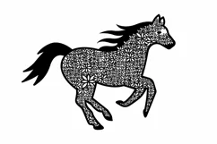 Papercut Flower Horse, Beautiful Floral Horse Paper Cut Art Product Image 2