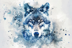 Watercolor Wolf Background Wallpaper Product Image 1