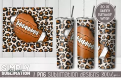 Football Leopard Sublimation Tumbler Wrap Png Product Image 1