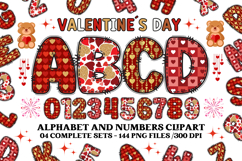 Valentine Alphabet Clip Art, valentines day letters doodle Product Image 1