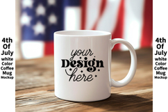 4th of July white 11oz blank coffee mug mockup Product Image 1