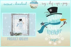 Reading In A Winter Wonderland Snowman SVG DXF EPS PNG files Product Image 1