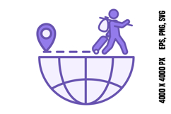 Colored Emigration Icon Product Image 1