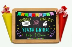 Masked-Sanitized Sixth Grade Sign I First Day of School Sign Product Image 2