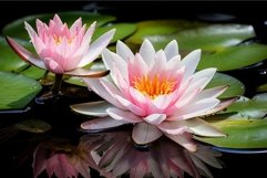 Serene water lilies on calm pond Product Image 1