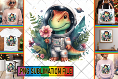 Cheerful TSHIRT Art Magic PNG, Dino Product Image 1