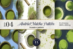 Matcha Green Tea Pattern, Matcha Aesthetic Digital Paper Product Image 1