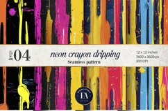 Neon Crayon Drip Texture | Bright Dripping Crayon Pattern Product Image 1