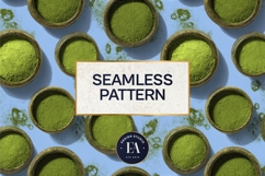 Matcha Green Tea Pattern, Matcha Aesthetic Digital Paper Product Image 3