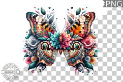 Vibrant Floral Butterfly Sublimation - Clipart PNG Design Product Image 1